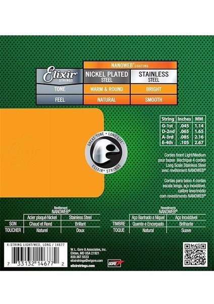 14677 Nanoweb Medium 4 Telli Bas Gitar Teli (45-105) fiyatları