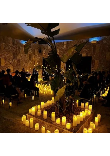 3’lü Farklı Boylarda LED Mum Işık Dekoratif Elektronik Mum Seti