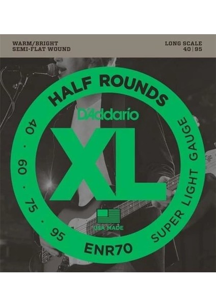 D'addario ENR70 Bass Xl Nickel Saitensatz 0,10 cm - 0,24 cm (.040 - .095 Zoll) indirimleri