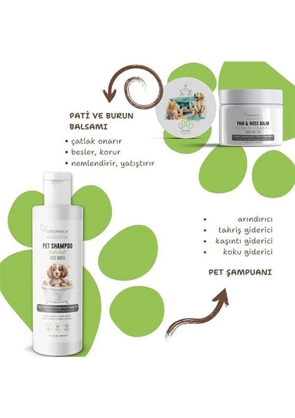 Kuyruk Sallayan Bakım Seti | Şampuan | Pati Burun Balm | Tüy Açıcı Sprey | Pati Köpük | Kedi Köpek modelleri