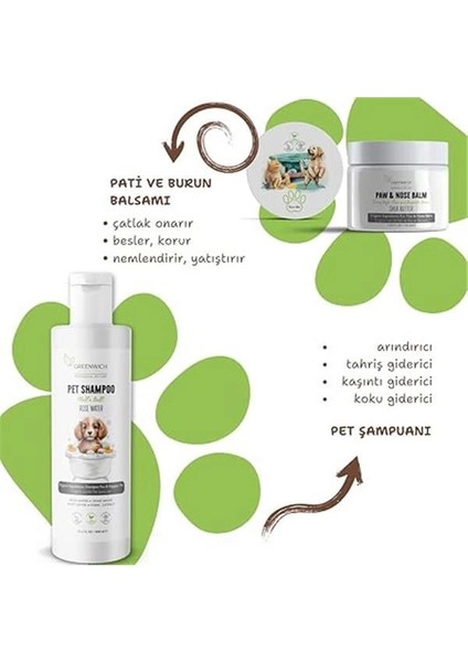 Kuyruk Sallayan Bakım Seti | Şampuan | Pati Burun Balm | Tüy Açıcı Sprey | Pati Köpük | Kedi Köpek