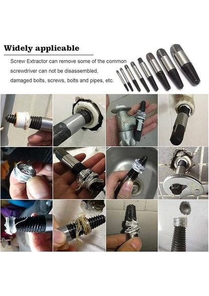 ® 6'lı Profesyonel Vida Çıkarma Seti Kırık Civata Kılavuz Çıkarıcı Hasarlı Dönmeyen Sıkışmış modelleri