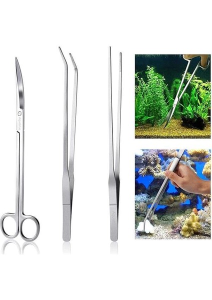 SS-S110 Bitkili Akvaryum Makas-Cımbız Bakım Seti 3 In 1 modelleri