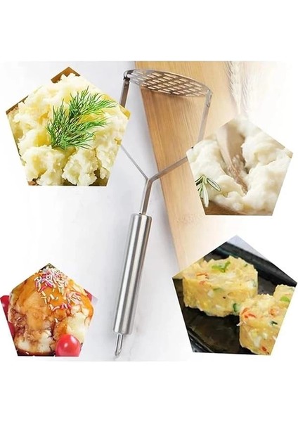 Patates Ezeceği Püre Yapıcı Lüks Paslanmaz Metal Patates Ezici 26 cm modelleri