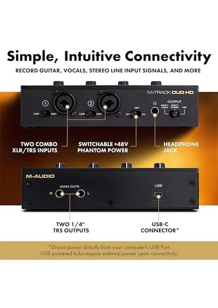 M-Audıo M-Track Duo Hd - Mac, Pc, Ios ve Android Için Pro-Grade 2x2 Usb-C Ses Arabirimi fırsatları