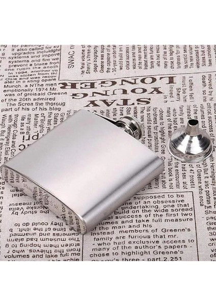 5 Oz 150 cc Cep Tipi Vidalı Kapak Çelik Konyak Viski Içki Matarası(Hunili)