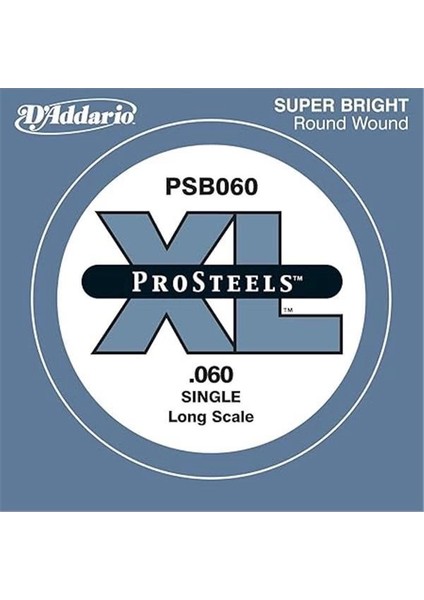 D'addario PSB060 Bas Gitar Tek Tel, (Re), Pro Steels, 0.060 Gauge fiyatları