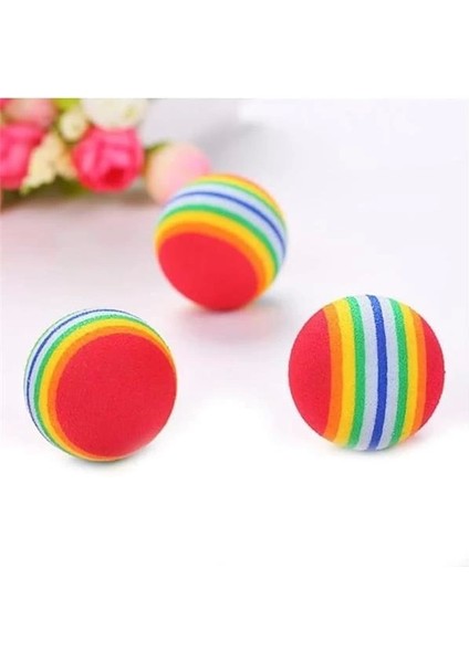 Gökkuşağı Sünger Kedi Köpek Çiğneme Oyun Topu Diş Çıkarma Interaktif Oyuncak 4,2 cm 4 indirimleri