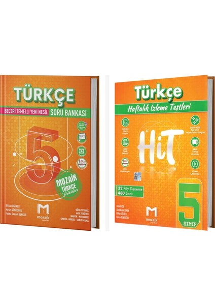 Mozaik 5. Sınıf Türkçe Soru Bankası + Hit Deneme Seti Mozaik Yayı