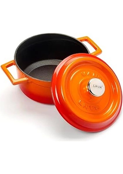 Döküm Yuvarlak Tencere, Trendy, 16CM, Turuncu