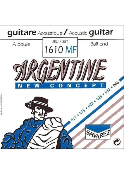 1610MF Akustik Gitar Teli Arjantin - Set, Küreli Işık