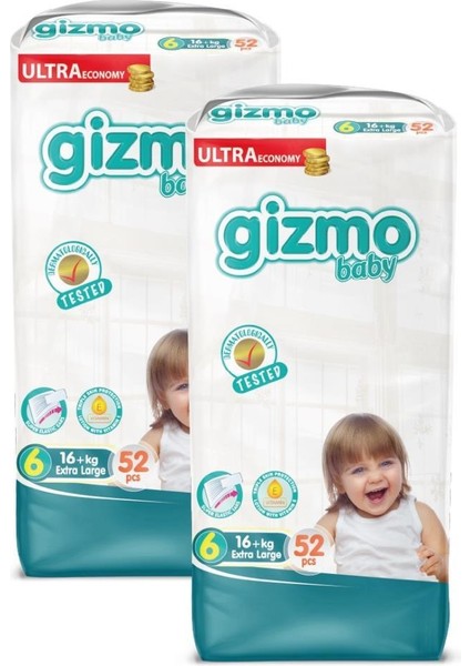 Bebek Bezi Ultra Eco Paket 6 Numara Ekstra Large 104 Adet