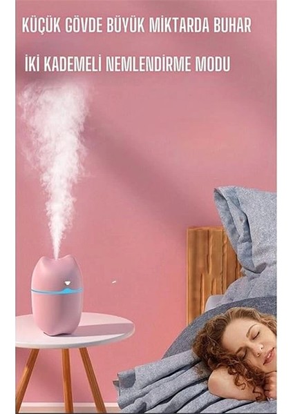 Kedi Şekilli Hava Nemlendirici Taşınabilir Buhar Makinesi Aroma Difüzörü H2O TP-1005