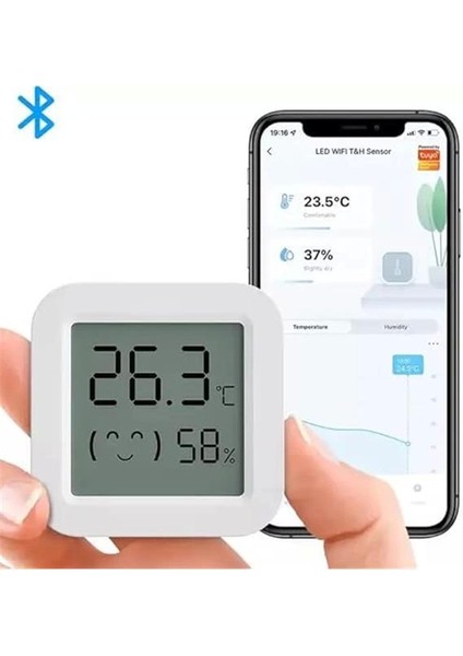 Mijia Isı ve Nem Ölçer Termometre Bluetoooth Bağlantılı Dijital Termometre LCD Ekranlı Isı Nem fırsatları