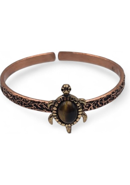 Kaplangözü Doğal Taşlı Kaplumbağa Figürlü Saf Bakır Otantik Bilezik Doğal Taş fiyatları