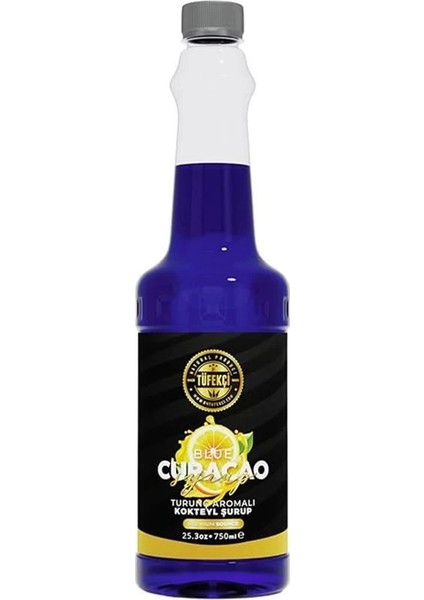 Turunç (Blue Curacao) Aromalı Şurup 750 ml – Kokteyl, Kahve, Pasta ve Tatlı Için, Doğal
