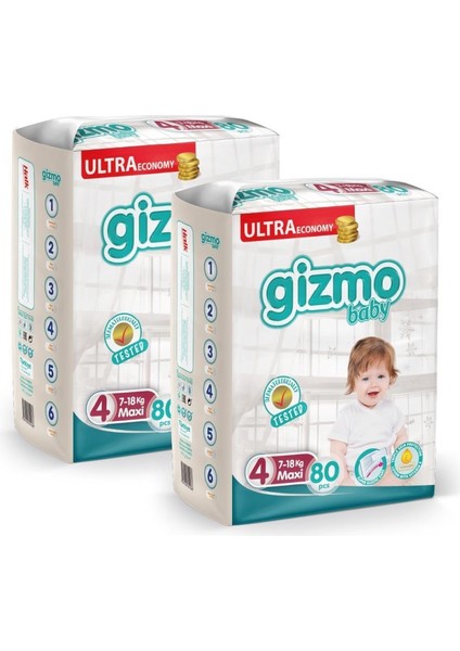 Bebek Bezi Ultra Eco Paket 4 Numara Maxi 160 Adet