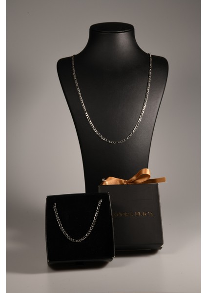 3'e 1 Figaro Model Erkek Çelik Zincir Kolye 3 mm indirimleri