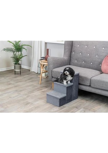 Trıxıe Velur 3 Basamaklı Evcil Hayvan Merdiveni, Saklamalı, Katlanabilir, Evcil Hayvan Oyuncakları fiyatları