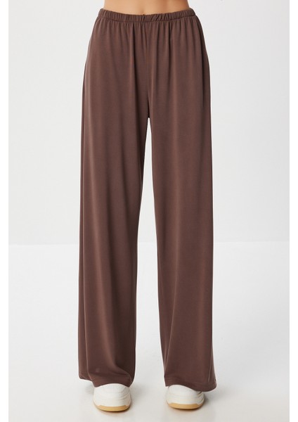 Basic Yumuşak Modal Alt-Üst Takım LUB0244 Kahverengi fırsatları