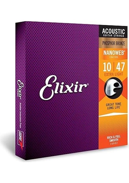 16002 Nanoweb Phosphor Bronze Akustik Gitar Teli (10-47)