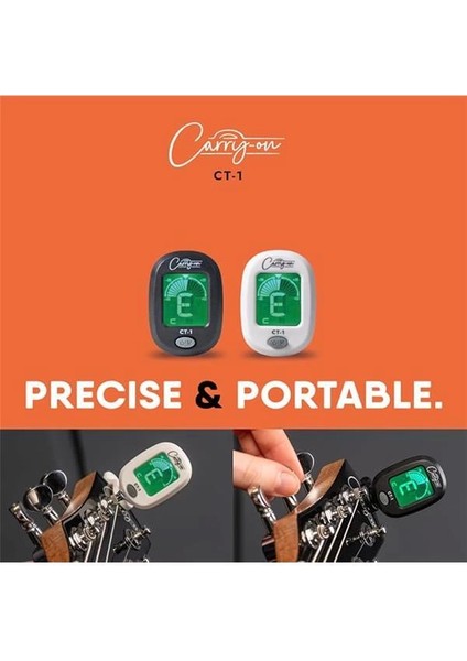 Carry-On Ct-1 Kromatik Akort Cihazı, Gitar, Bas, Ukulele C Için, Döner LCD Ekranlı, Siyah fiyatları