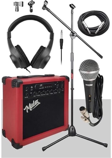 MGA-25RD-PAK Elektro Gitar Amfisi 25 Watt USB Bluetooth ve Şarjlı (Amfi Mikrofon Stand modelleri