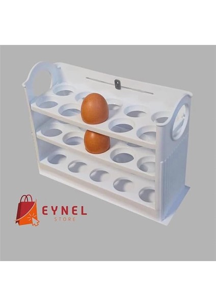 3 Katlı Yumurtalık Buzdolabı Organizeri Saklama Kabı 30 Bölmeli Raflı Yumurta Kutusu Düzenleyici (1 fiyatları