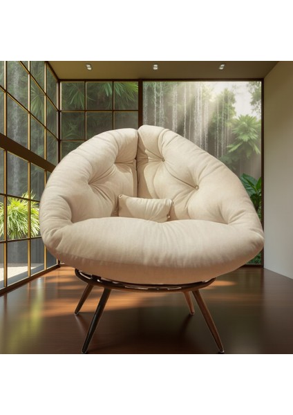 Prestige Milano Style Tekli Berjer | Modern ve Ergonomik Krem Koltuk | Konforlu Dinlenme & Kitap Okuma Köşesi