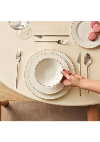 Rebeca Porselen 24 Parça 6 Kişilik Yemek Takımı Gold fiyatları