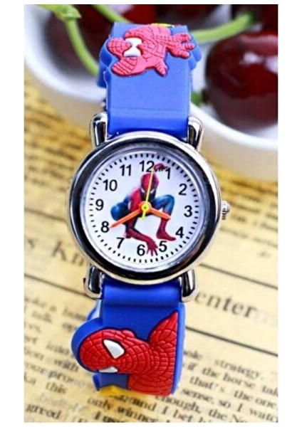 Örümcek Adam Mavi Saat Erkek Çocuk Kol Saati Anti Bakteriyel