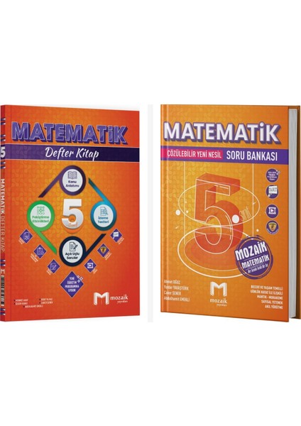 Mozaik 5. Sınıf Matematik Defter Kitap + Soru Bankası Seti Mozaik