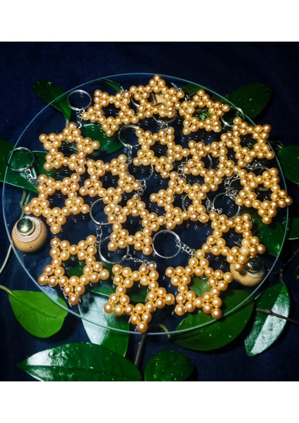 15 Adet Uzun Zincirli Inci Yıldız Anahtarlık-Yeni Doğan-Mevlid-Sünnet Hediyesi-Doğum Günü fiyatları