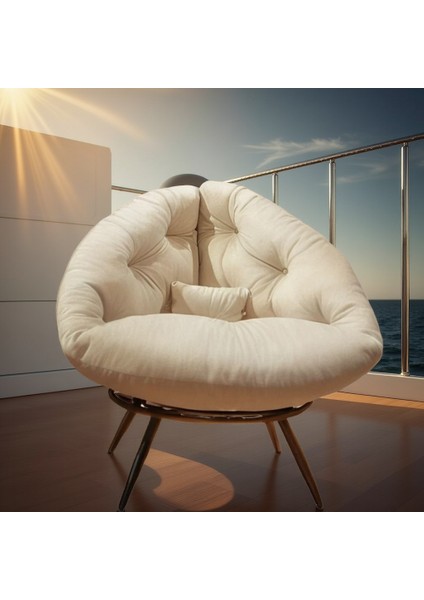 Royal Comfort Modern Krem Berjer | Milano Tasarım Dinlenme & Okuma Koltuğu | Ergonomik ve Geniş Oturumlu Tekli Koltuk