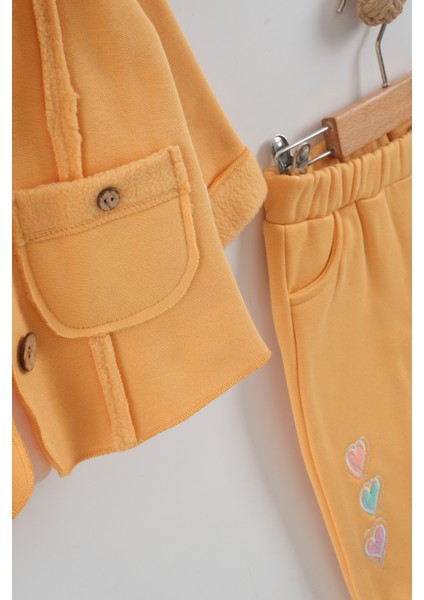 Kız Bebek Kalp Nakışlı 3'lü Eşofman Takım (9-12-18 Ay) fiyatları