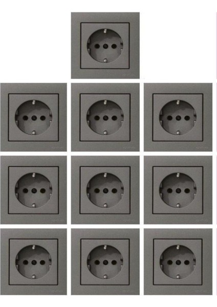 Grano Antrasit Topraklı Priz 10'lu Paket fiyatları