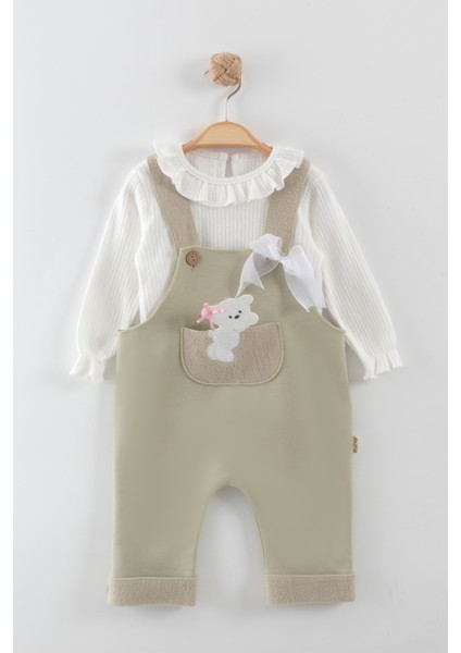 Kız Bebek Ayı Nakış Tulum Takım (9-12-18 Ay)