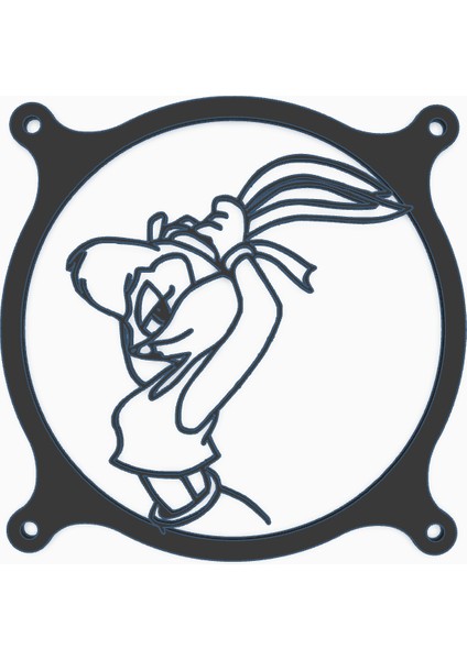 AYZPLUS3D 120MM Pc Kasa Fanı Koruyucu Lola Bunny