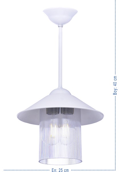 Fötr Tekli Modern Camlı Sarkıt Avize – Beyaz, Şeffaf Cam ve Dekoratif Tasarım fiyatları