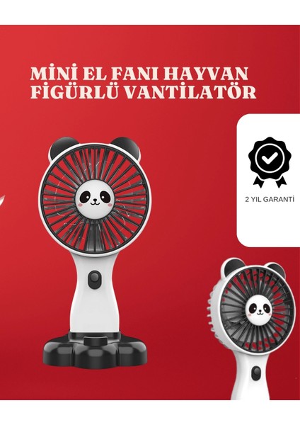 Mini Fan Hayvan Figürlü – Şarj Edilebilir Taşınabilir El Vantilatörü