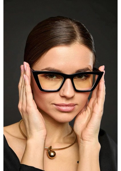 Cat Eye Kesim Popüler Kadın Mavi Işık Koruyucu Optik Uyumlu