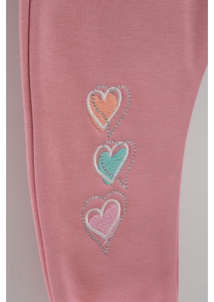 Kız Bebek Kalp Nakışlı 3'lü Eşofman Takım (9-12-18 Ay) modelleri