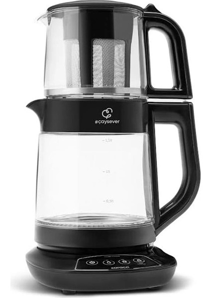 Çaysever 3 In 1 Konuşan Cam Çay Makinesi Su Isıtıcı ve Mama Suyu Hazırlama 1700W Black modelleri