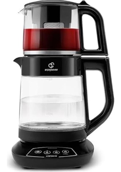 Çaysever 3 In 1 Konuşan Cam Çay Makinesi Su Isıtıcı ve Mama Suyu Hazırlama 1700W Black indirimleri