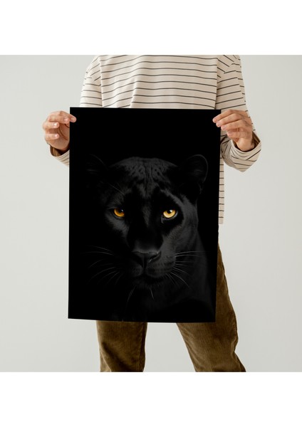 Çerçevesiz Poster Kara Panter Dijital Baskı Poster Kara Panter,hayvantemalı Poster