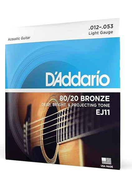 D'addario EJ11 80/20 Bronze Akustik Gitar Teli (12-53)