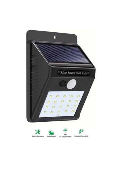 Hareket Sensörlü Solar Lamba | 120° Algılama Açısı, 3-4 Metre Mesafe, Suya Dayanıklı LED modelleri