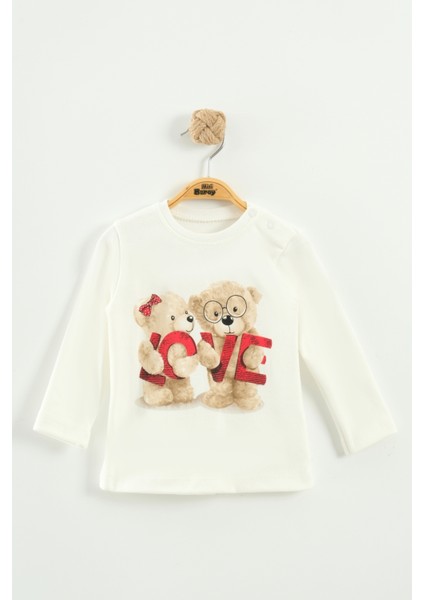 Kız Bebek Peluş Kaban Tavşan Ayak Nakışlı 3'lü Eşofman Takım (9-12-18 Ay) fırsatları