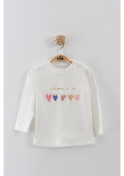 Kız Bebek Kalp Nakışlı 3'lü Eşofman Takım (9-12-18 Ay)