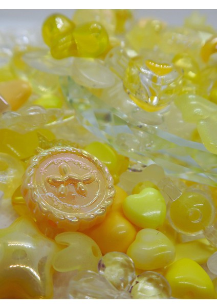 Sarı Jelly Charm Boncuk Karışık 50 Adet Figür Boncuk fiyatları